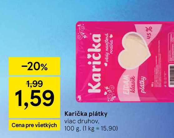 Karička plátky viac druhov, 100 g