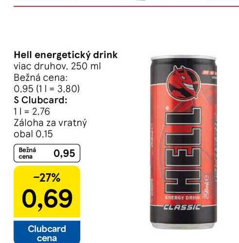 Hell energetický drink viac druhov, 250 ml
