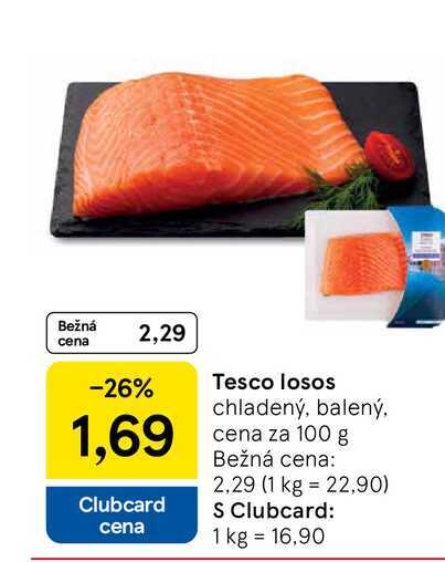 Tesco losos chladený, balený 100 g