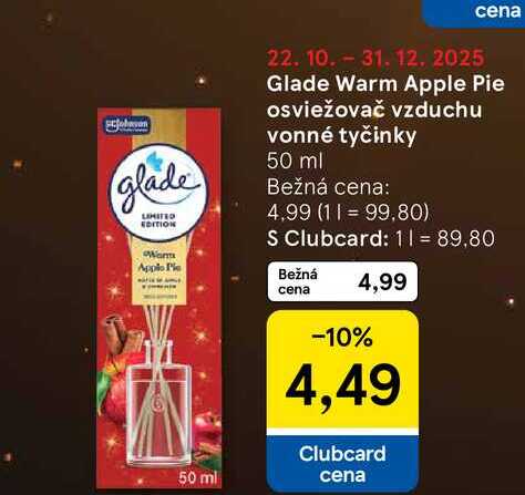Glade Warm Apple Pie osviežovač vzduchu vonné tyčinky 50 ml