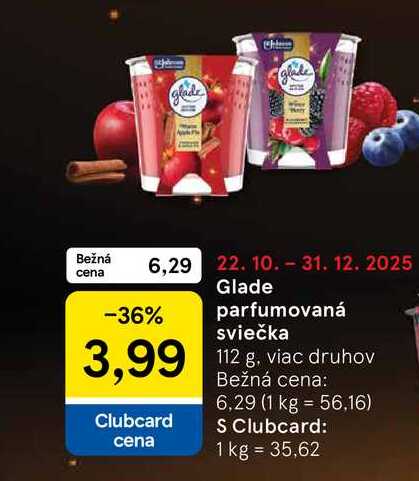 Glade parfumovaná sviečka 112 g