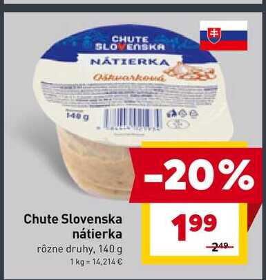 Chute Slovenska nátierka rôzne druhy, 140 g