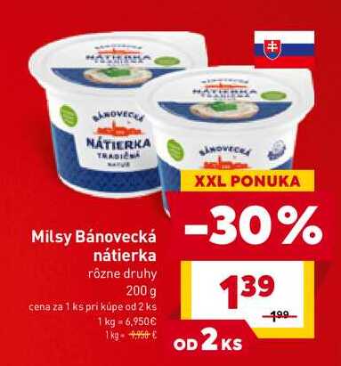 Milsy Bánovecká nátierka rôzne druhy 200 g