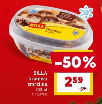 BILLA tiramisu zmrzlina 900 ml