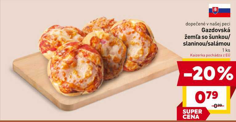 Gazdovská žemľa so šunkou/ slaninou/salámou 1 ks