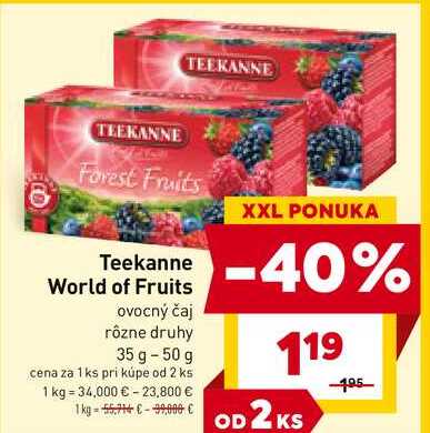 Teekanne World of Fruits ovocný čaj rôzne druhy 35 g 