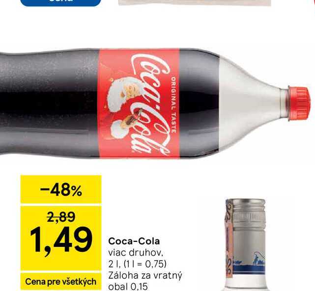 Coca-Cola 2 l, vybrané druhy 2l v akcii