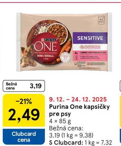 Purina One kapsičky pre psy 4 x 85 g 