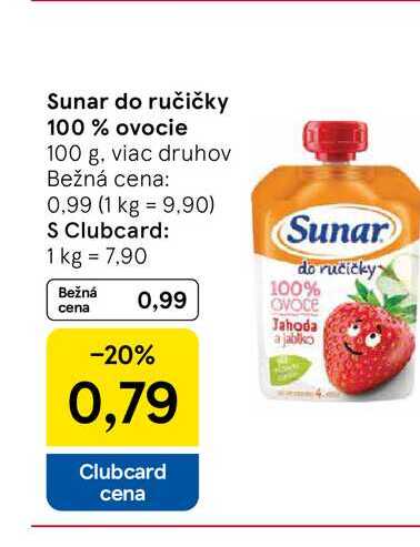 Sunar do ručičky 100% ovocie 100 g