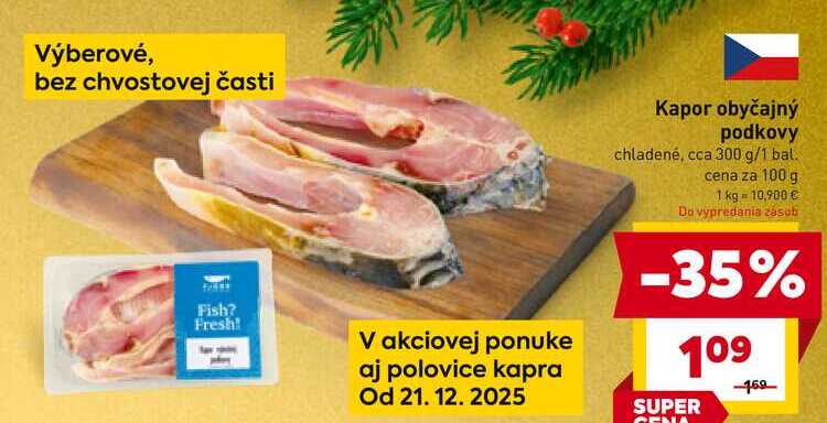 Kapor obyčajný podkovy chladené, cca 300 g/1 bal. 