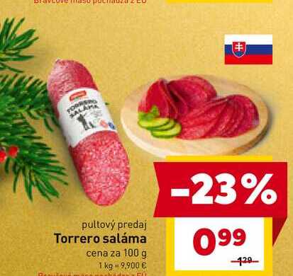Torrero saláma cena za 100 g