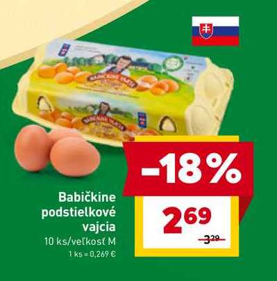 Babičkine podstielkové vajcia 10 ks/veľkosť M 