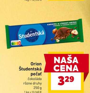 Študentská pečať čokoláda rôzne druhy 250 g 