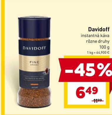 Davidoff instantná káva rôzne druhy 100 g 