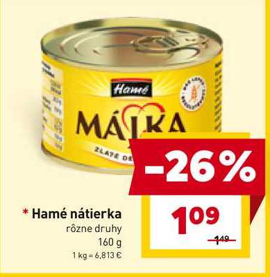 Hamé nátierka rôzne druhy 160 g 