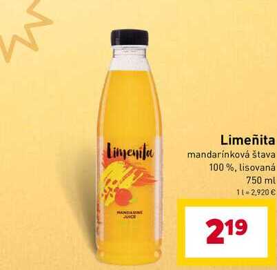 Limeñita mandarínková štava 100 %, lisovaná 750 ml 