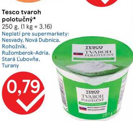 Tesco tvaroh polotučný 250 g