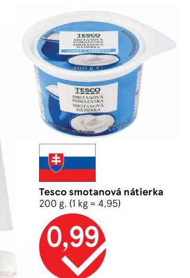 Tesco smotanová nátierka 200 g