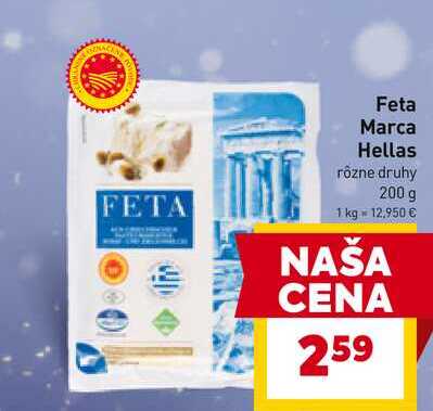 Feta Marca Hellas rôzne druhy 200 g 