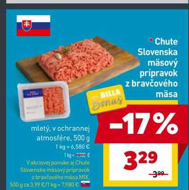 Chute Slovenska mäsový prípravok zbravčového masa MIX. 500 g 