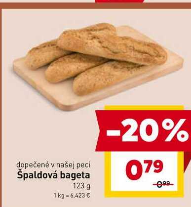 Špaldová bageta 123 g  
