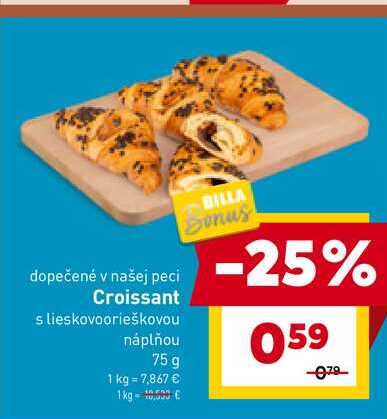 Croissant s lieskovoorieškovou náplňou 75 g 