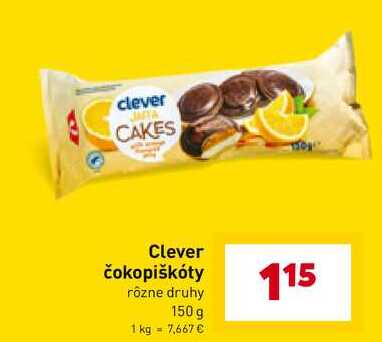 Clever čokopiškóty rôzne druhy 150 g 