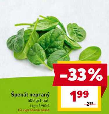 Špenát nepraný 500 g