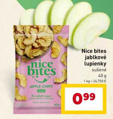 Nice bites jablkové lupienky sušené 40 g 