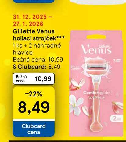 Gillette Venus holiaci strojček 1 ks 2 náhradné hlavice 