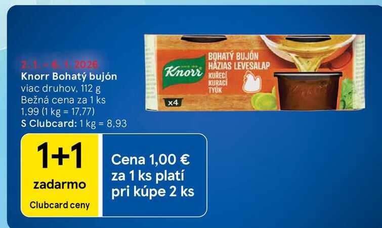 Knorr Bohatý bujón viac druhov 112 g 