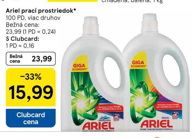 Ariel prací prostriedok 100 PD, viac druhov