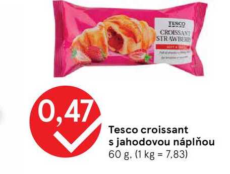Tesco croissant s jahodovou náplňou 60 g