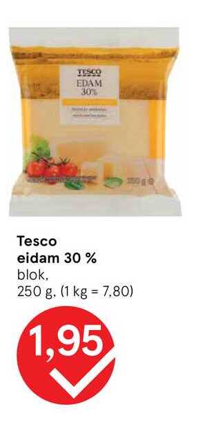 Tesco eidam 30 % blok 250 g