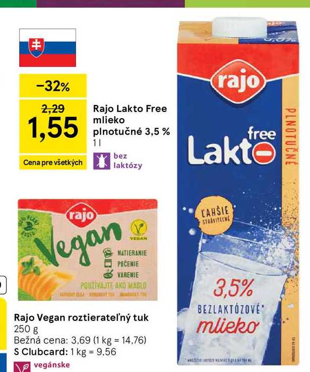 Rajo Lakto Free mlieko plnotučné 3,5 % 1l
