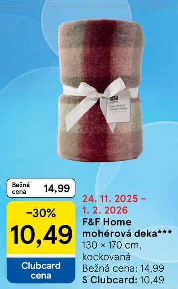 F&F Home mohérová deka 130 x 170 cm