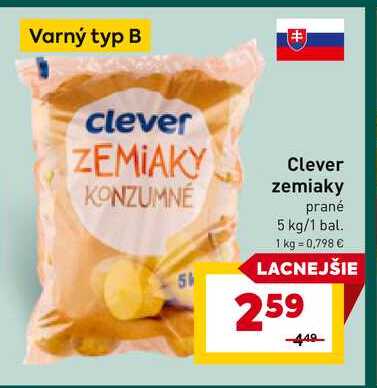 Clever zemiaky prané 5 kg/1 bal. 
