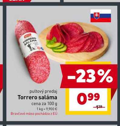 Torrero saláma cena za 100 g 
