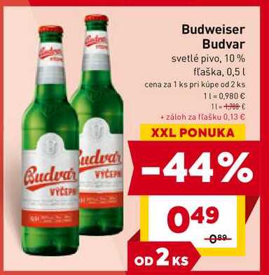 Budweiser Budvar svetlé pivo, 10% fľaška, 0,5l