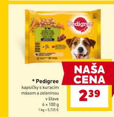 Pedigree kapsičky s kuracim mäsom a zeleninou v šťave 4 x 100 g 