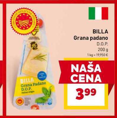BILLA Grana padano D.O.P. 200 g