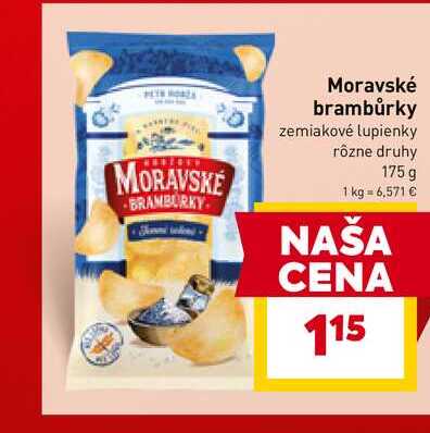 Moravské brambůrky zemiakové lupienky rôzne druhy 175 g 