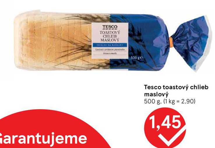 Tesco toastový chlieb maslový 500 g