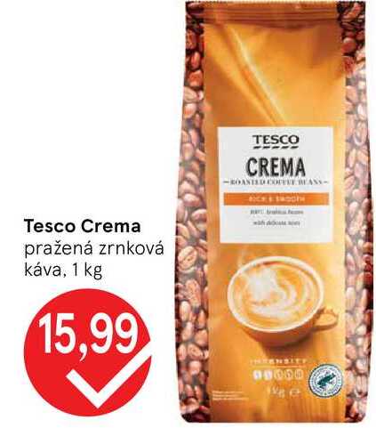 Tesco Crema pražená zrnková káva, 1 kg