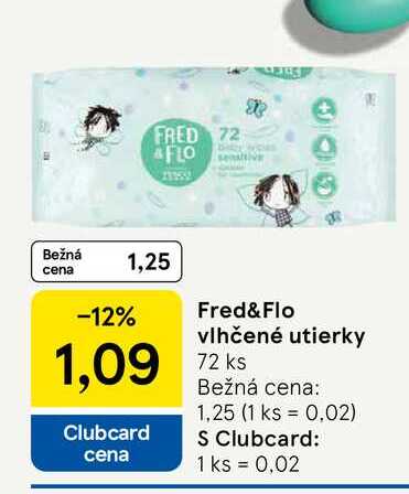 Fred&Flo vlhčené utierky 72 ks