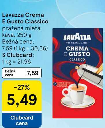 Lavazza Crema E Gusto Classico pražená mletá káva, 250 g 