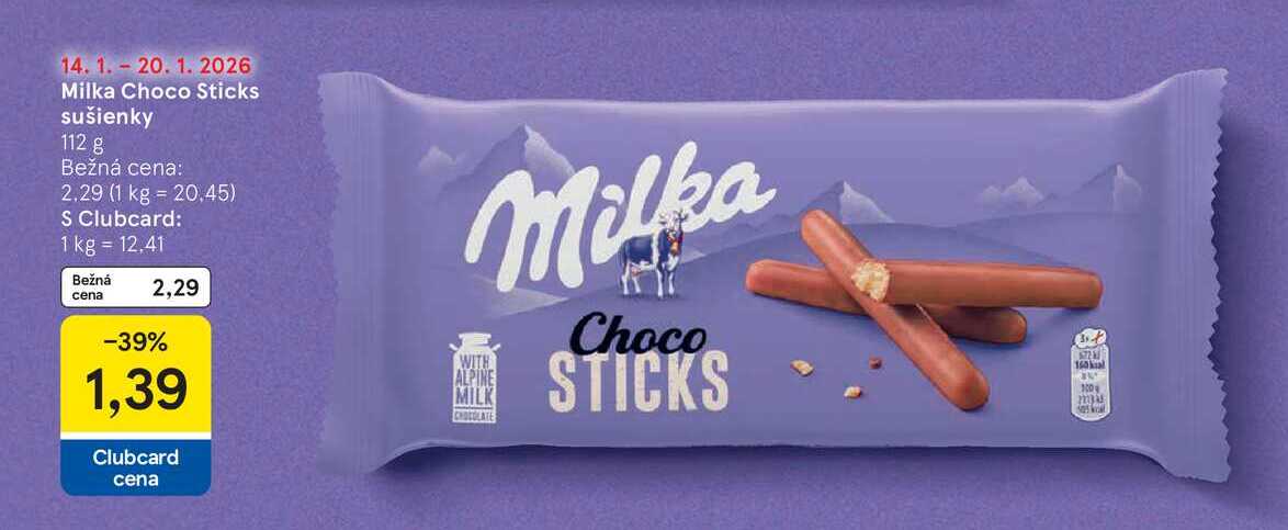 Milka Choco Sticks sušienky 112 g