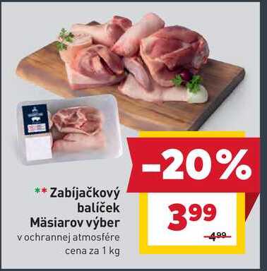 Zabíjačkový balíček Mäsiarov výber v ochrannej atmosfére cena za 1 kg 