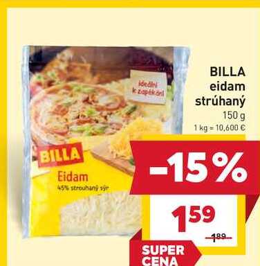 BILLA eidam strúhaný 150 g 