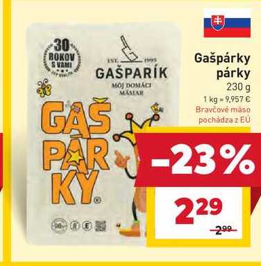 Gašpárky párky 230 g